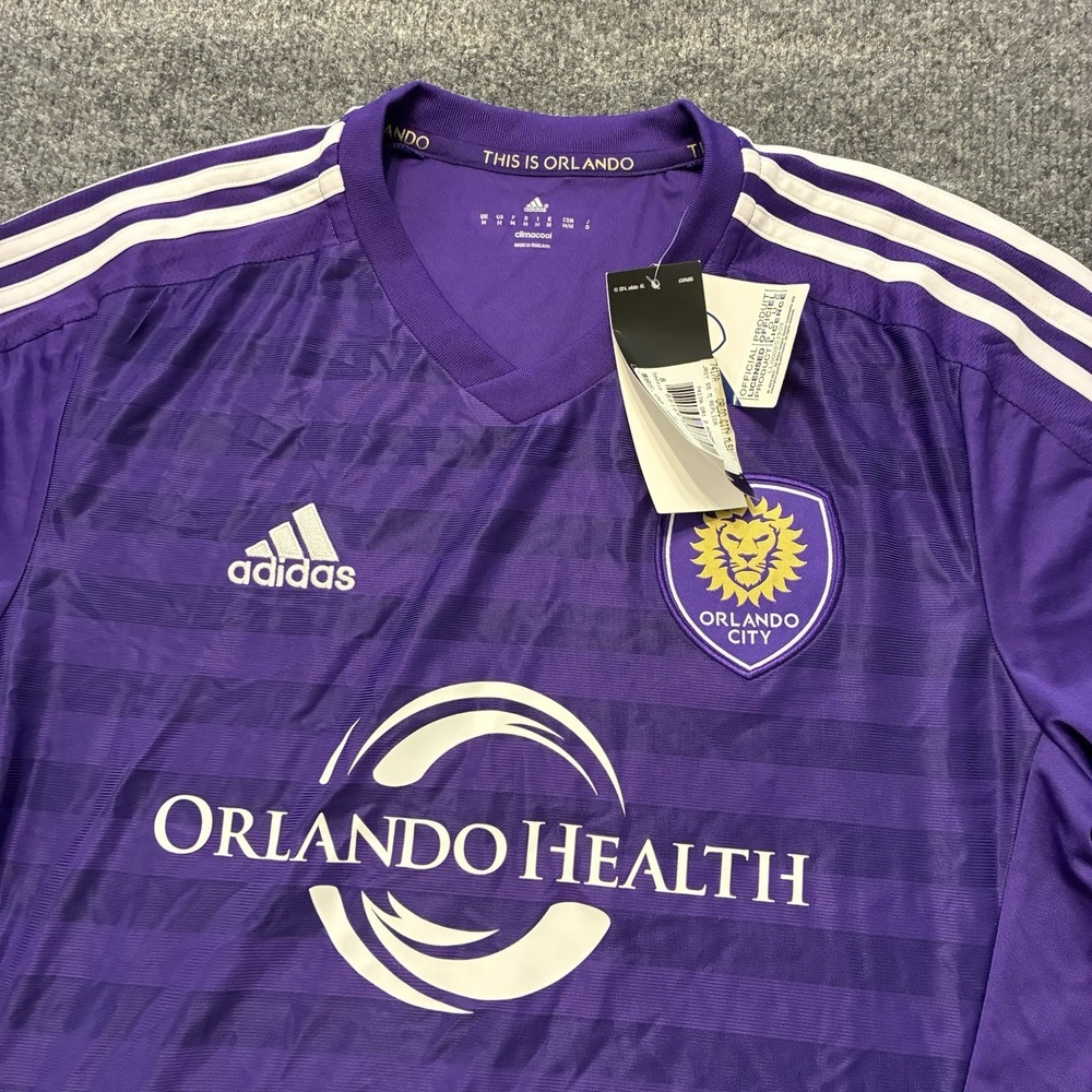 Orlando City Adidas Climacool Soccer Futbol Jersey Mens Medium Embroidered - Picture 2 of 9